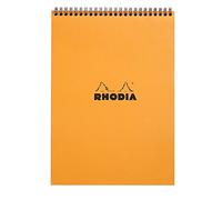 Rhodia 18501C Note Pad con doble espiral, DIN A4, a rayas, 80 g, 21 x 29,7 cm, 80 hojas, naranja