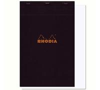 RHODIA 190009C - Bloc de notas N°19 - A4+ - 80 Hojas Separables - Papel Clairefontaine blanco liso 80 g/m² - Tapa cartulina recubierta, resistente y suave - Negro