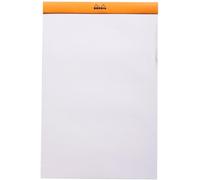 RHODIA, 19000C, Bloc de notas grapado Nº 19, A4 (21 x 31,8 cm), 80 Hojas papel Clairefontaine Blanco Liso 80 gr, Naranja