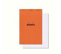RHODIA 19200C - Bloc-Notes Agrafé N°19 Orange - A4+ - Petits Carreaux - 80 Feuilles Détachables - Papier Clairefontaine 80G - Couverture en Carte Enduite Souple, Résistante et Imperméable - Basics