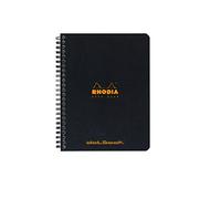RHODIA 193439C - Cuaderno de espiral (encuadernación completa) Notebook negro - A5+ - Punteados Dot - 160 páginas desmontables - Papel Clairefontaine blanco 80 g/m² - Lote de 5 cuadernos