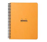 RHODIA, 193448C, Cuaderno encuadernación espiral , A5+, Interior: Punto, 160 Páginas, Papel Clairefontaine Blanco 80 gr/m², Naranja