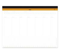 Clairefontaine ES RHODIA 194040C - Bloc de notas semanal con tela - A4+ 29,7x22,2 cm - |60 hojas microperforadas desmontables 80g/m|un soporte para teclado/ratón y herramienta de organización - Colección Rhodiatime