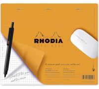 RHODIA 19410C - Bloc de notas para ratón Clic Bloc Naranja - 19 x 23 cm - Baldosas pequeñas - 30 hojas desmontables - Papel Clairefontaine blanco 80 g/m - Fondo antideslizante - Clásico