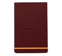 Rhodia 194350C - Cuaderno Duro Webnotepad Nacarat - A6 - Rayado - 192 Páginas Desmontables - Papel Marfil 90 g/m - Marcapáginas, Cierre Elástico - Funda Piel Sintética - Rhodiarama