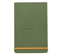 Rhodia 194355C - Bloc de notas web rígido Celadon Notebook - A6 - Rayado - 192 páginas desmontables - Papel Ivory 90 g/m - Marcapáginas, cierre elástico - Cubierta de piel sintética