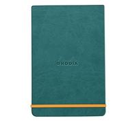 Rhodia 194357C - Cuaderno rígido Webnotepad Agua - A6 - Rayado - 192 Páginas Desmontables - papel Clairefontaine Ivory 90 g/m - Marcapáginas, Cierre Elástico - Cubierta de Piel Sintética - Rhodiarama
