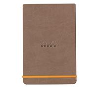 Rhodia 194377C - Cuaderno duro Webnotepad Taupe - A5 - Rayado - 192 páginas desmontables - Papel Clairefontaine Ivory 90 g/m - Marcapáginas, cierre elástico - Cubierta de piel sintética - Rhodiarama