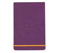 Clairefontaine ES RHODIA 194393C - Cuaderno rígido Webnotepad Morado - A5 - Rayado - 192 Páginas Desmontables - Papel Marfil 90 g/m - Marcapáginas, Cierre Elástico - Cubierta de Piel Sintética