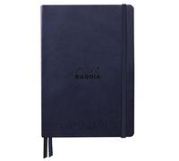 RHODIA 194450C - Goalbook Creation Poppy Cuaderno rígido - A5 15,5 x 21 x 2 cm - Dotted Dot - 160 páginas Maya Smooth Black Paper 120 g/m - Cubierta de piel sintética