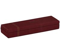 RHODIA 194511C - Estuche para lápices de vino - 21 x 5,5 x 3 cm - Pespuntes naranjas - Exterior de piel sintética - Organización de oficina y almacenamiento de diseño