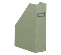 RHODIA 194547C - Revistero Celadon - 10x25x31 cm - Pespunte naranja - Exterior de piel sintética - Colección Home Office Rhodiarama - Organización de oficina y almacenamiento de diseñador