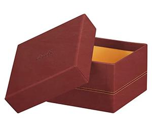 RHODIA 194561C - Juego de 5 cajas nido nacarat - Pespuntes naranjas - Exterior de piel sintética - Colección Rhodiarama Home Office - Organización de oficina y almacenamiento de diseño