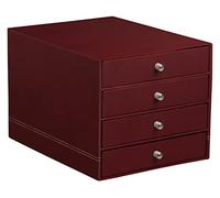 RHODIA 194576C - Organizador de archivos de 4 cajones color salvia - 24,8 x 32,7 x 22,8 cm - Pespuntes naranjas - Exterior de piel sintética - Organización de oficina y almacenamiento de diseño