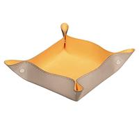 RHODIA 194590C - Caja organizadora reversible Touch of Rose 12x12x4,5 cm|Costura a lomo naranja, esquinas magnéticas, piel sintética - - Organización de oficina y almacenamiento de diseño