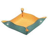 RHODIA 194599C - Soporte para correo dorado - 25x10x31 cm - Costuras de caballete naranja - Exterior de piel sintética - Colección Rhodiarama - Organización de oficina y almacenamiento de diseño