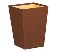 RHODIA 194616C - Cubo de basura de cobre - 24x24x32 cm - Pespunte naranja - Exterior de piel sintética - Colección Home Office Rhodiarama - Organización de oficina y almacenamiento de diseño