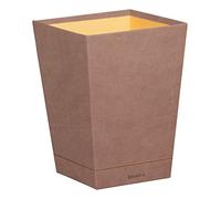 RHODIA 194621C - Papelera de palisandro - 24x24x32 cm - Pespunte naranja - Exterior de piel sintética - Colección Home Office Rhodiarama - Organización de oficina y almacenamiento de diseño