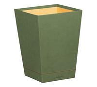 RHODIA 194623C - Cubo de basura color salvia - 24x24x32 cm - Pespunte naranja - Exterior de piel sintética - Colección Home Office Rhodiarama - Organización de oficina y almacenamiento de diseñador