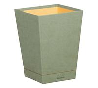 RHODIA 194624C - Papelera Celadon - 24x24x32 cm - Pespuntes naranjas - Exterior de piel sintética - Colección Home Office Rhodiarama - Organización de oficina y almacenamiento de diseño