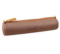 Clairefontaine ES RHODIA 319002C Estuche redondo rodiarama, madera de rosa, 21,5 x 5,5 cm, Costuras auténticas naranjas, Interior punto marfil, Almacenamiento de bolígrafos, lápices y rotuladores, pequeños suministros