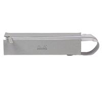 RHODIA 319011C - Estuche de plumier rodiarama plata - 23 x 5 x 5 cm - Apertura plana para uso como plumero - piel sintética - Almacenamiento de bolígrafos, lápices, rotuladores, pequeños suministros