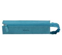 Clairefontaine ES RHODIA 319017C - Estuche de plumier rodiarama turquesa - 23 x 5 x 5 cm - Apertura plana para uso como plumero - piel sintética - Almacenamiento de bolígrafos, lápices, rotuladores