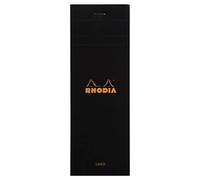 RHODIA 86009C - Bloc-Notes Agrafé N°8 Shopping Black - 7,4x21 cm - Ligné - 80 Feuilles Détachables - Papier Clairefontaine 80G - Couverture en Carte Enduite - Paquet de 10 blocs