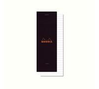RHODIA 86009C - Bloc-Notes Agrafé N°8 Shopping Black - 7,4x21 cm - Ligné - 80 Feuilles Détachables - Papier Clairefontaine 80G - Couverture en Carte Enduite Souple, Résistante et Imperméable - Basics