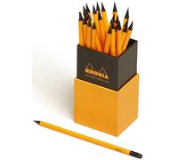 Clairefontaine ES RHODIA 9020C - Caja de 25 Lápices de Grafito Hb - para una escritura flexible y placentera - Cuerpo triangular ergonómico en madera teñida de negro, goma y virola negras