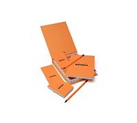 RHODIA 9200C - Coffret l'Essentiel 4 Blocs Agrafés Orange 1xN°8 + 2xN°11 + 1xN°16 - 22,8x18 cm - Petits Carreaux - 80 Feuilles Détachables , Papier Clairefontaine Blanc 80 g/m² - RHODIA Basics