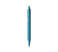 Clairefontaine ES RHODIA 9386C - Bolígrafo recargable scRipt Cuerpo Hexagonal de aluminio cepillado - Turquesa - Punta retráctil de bola de alta precisión 0,7 mm, tinta negra - Colección scRipt
