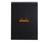 Rhodia - Bloc de notas doble espiral cuadriculado, color Negro 210 x 297
