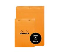 Rhodia - Bloque grapado 80 g, 80 hojas, número 18, color naranja