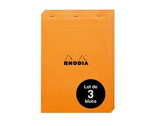Rhodia - Bloque grapado 80 g, 80 hojas, número 18, color naranja