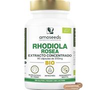 Rhodiola Rosea BIO | Extracto Concentrado (rosavina + salidrosida) | 100% Natural | Adaptógeno, Antiestrés, Equilibrio Emocional | 90 cápsulas veganas | Prima Calidad