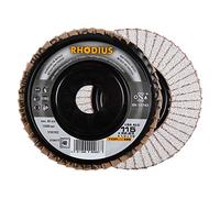 Rhodius LGA - Discos de lija de aluminio (115 mm y 125 mm, 10 unidades, grano: P60, diámetro: 115 mm)