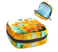Rhododendron Golden Hawk Flower Period Pouch portátil, tampón bolsa de almacenamiento para servilletas sanitarias, Varios colores, 4.7x6.6x6.6 in/12x17x17 cm