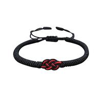 Rhodonite - Pulsera para mujer, hombre, pulsera de amistad, pulsera roja, talla única, algodón rope, No es una piedra preciosa