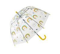 Rhomba Paraguas transparente de burbujas transparentes para niños, ligero, 8 costillas de fibra, bonito lago de cúpula a través del lago perfecto para caminar para niños, Arco iris, S