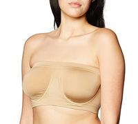 Rhonda Shear Sujetador Bandeau elástico sin Forro con Aros, Opaco, Color Carne, M para Mujer