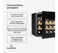 Rhone 28 Uno refrigerador de vino | 28 botellas | control LED | pulsar para abrir | silencioso Klarstein