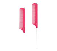 RHOS Peines retráctiles en forma de cola de rata para separar, peine de dientes finos con cola de metal para peinar, corte de pelo, peines de separación de carbono para trenzar el cabello,