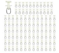 RHQFDM 100 Piezas Rodillos de Carril de Cortina Deslizador de Riel Gancho de Cortina Plástico de 11 mm Deslizador de Riel de Cortina para Cortinas y Cortinas de Ducha con Sistema de Rieles