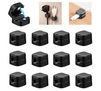 RHQFDM 12 Piezas Soportes Magnético para Cables,Organizador de Cables Autoadhesivos,Organizador de Cables Magnético de Escritorio,para Mesita de Noche,Cable de Carga,Cable de Audio,USB,HDMI（Negro）