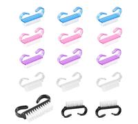 RHQFDM 15 Piezas Mango de Cepillo de uñas Cepillo de uñas Cepillo de Limpieza de uñas Cepillo de uñas ecológico Cepillo de uñas de Plástico para Limpiar Grietas en Manos y Pies (Cinco Colores)