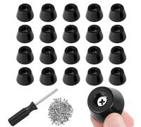 RHQFDM 20 Piezas pies Goma Parachoques Suave Tabla Cortar pies Goma Antideslizante Negro Parachoques Goma pies Goma para muletas con Tornillos Redondos para Proteger los Muebles de la Humedad