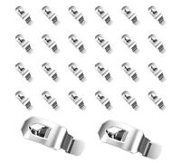 RHQFDM 24 Piezas Clips para Marcos Fotográficos de Metal,Sujetadores para Marcos Sin Taladrar,Clips para Marcos de Fotos,Para Fijar Fotos y Lienzos(35×13 mm Plateado)