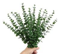 RHQFDM 30 Piezas 38cm Ramas de Eucalipto Artificial Verde de Plástico - Falsas Ramas Que Parecen de Verdad para Bodas, Jardines y Decoración de Oficinas
