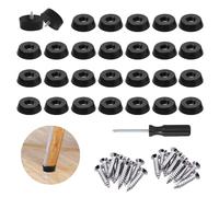 RHQFDM 30 Piezas de Goma pies Parachoques de Goma pies de Corte Bordo Parachoques de Goma con Tornillos Ronda para Proteger los Muebles de la Humedad y el Suelo Scratches(25 * 23 * 9mm)